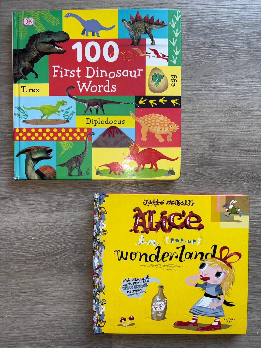 100 First Dinosaur Words and Alice in Wonderland Pop-Up Kids Book - Hardcover